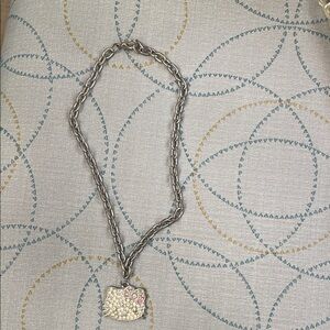 Hello Kitty Silver Necklace with Pink Accents